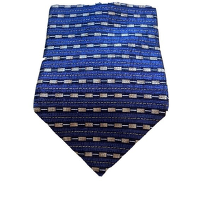 Louis Feraud Italian Designer 100% Imported Silk Neck Tie Blue Black Made In USA